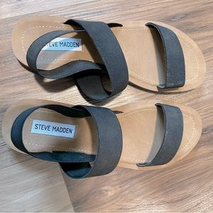 Steve Madden Black and Tan Sandal